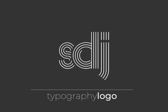SDJ modern geometric typography logo