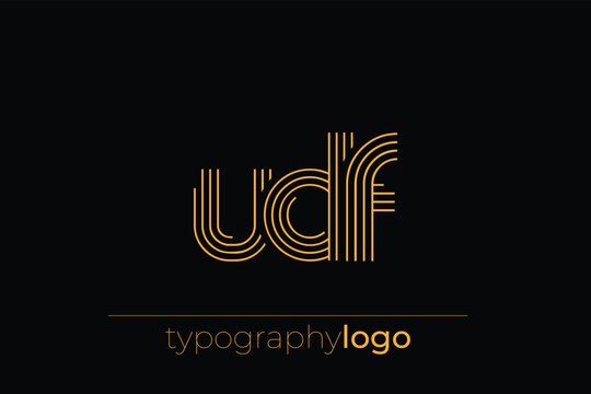UDF modern geometric typography logo