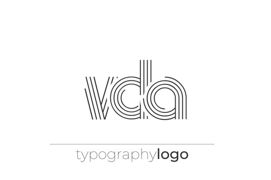 VDA modern geometric typography logo