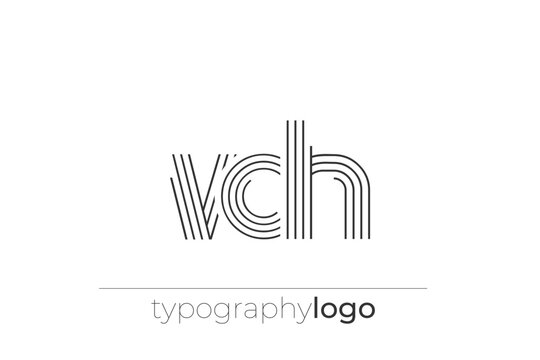 VDH modern geometric typography logo