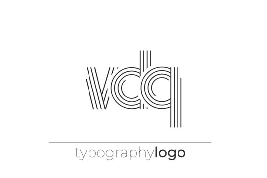 VDQ modern geometric typography logo