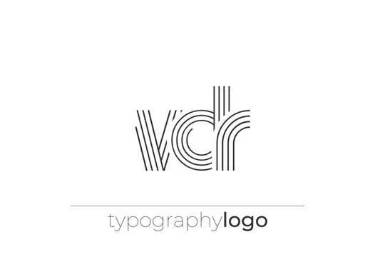 VDR modern geometric typography logo