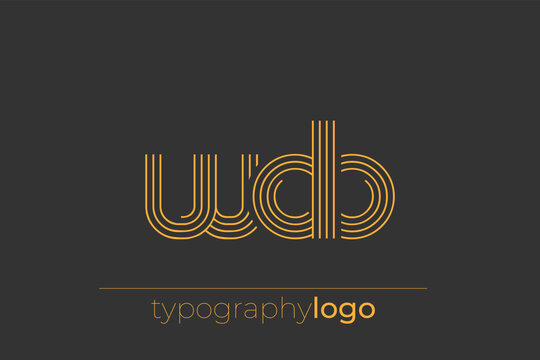 WDB modern geometric typography logo