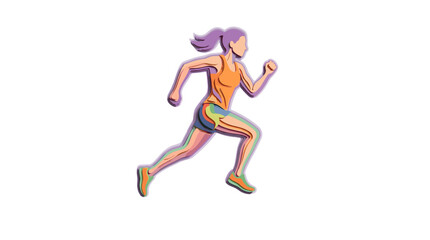 Obraz premium Colorful illustration of a woman running in active sportswear