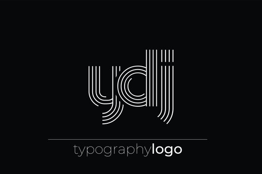 YDJ modern geometric typography logo