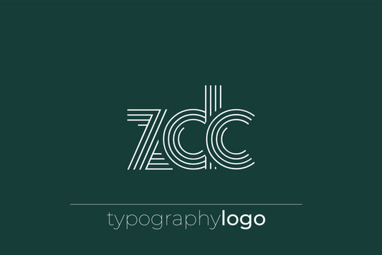 ZDC modern geometric typography logo
