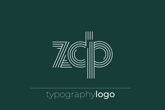 ZDP modern geometric typography logo