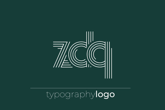 ZDQ modern geometric typography logo
