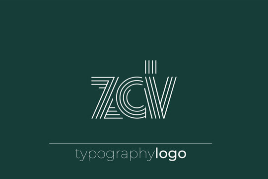 ZDV modern geometric typography logo