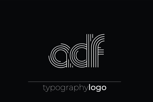 ADF modern geometric typography logo
