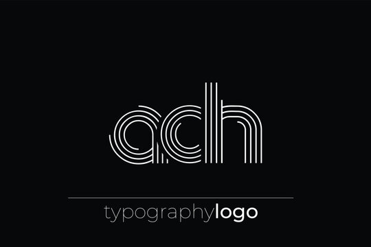 ADH modern geometric typography logo