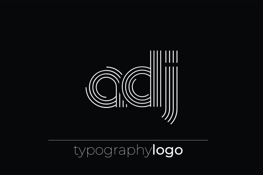 ADJ modern geometric typography logo