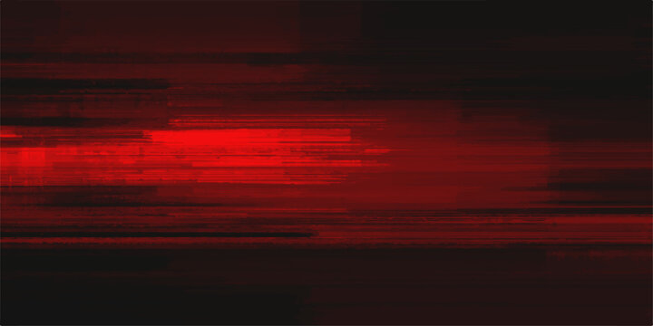 Abstract red and black glitch effect on a dark background, evoking a sense of digital distortion and electronic noise.