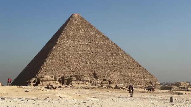 A view from the Giza Necropolis, where the pyramids are located, in the city of Giza, Egypt.
