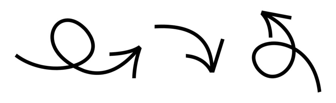 Curved Loop and Swirl Arrow Set