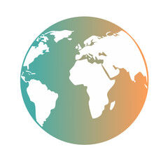 Fototapeta premium Flat design Earth globe with gradient background