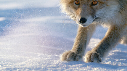 Fototapeta premium Fox in Snowy Landscape
