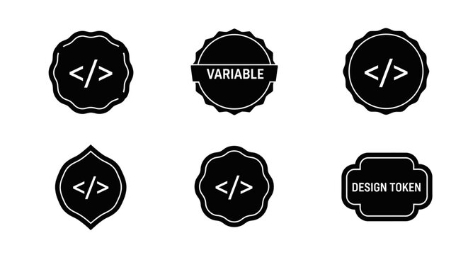Coding Icons, Variable and Design Token Badges - Set of 6