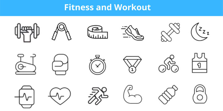 Fitness and Workout icon  Vector