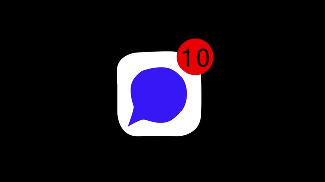 text message icon animation. Notice receive massage animated. customer service message box chat news user.
