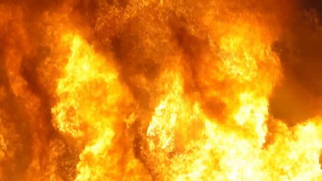 Intense inferno flames erupting with fierce brightness and heat