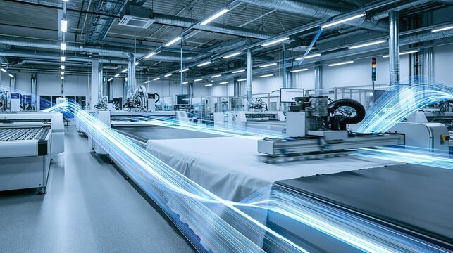 Automated Textile Production Line in Modern Factory