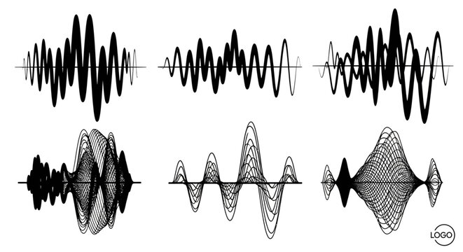 Sound Waveforms: Abstract Audio Signal Visualizations