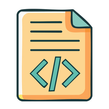 Code symbol on a document icon