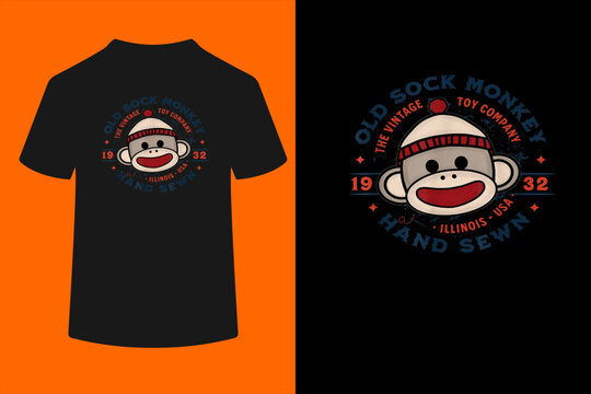 Old Sock Monkey Vintage Toy Company Logo Sock Monkey T-Shirt

