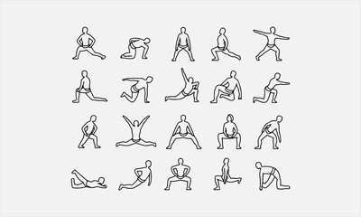 Naklejka premium Hips weight loss exercise poses vector illustration