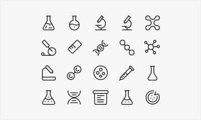 Science Research Vector Icon Set. vector illustration © lokshmon