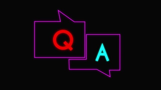 Question and answer chat bubbles animation, Language translation icon animation chat bubble multilingual communication symbol.