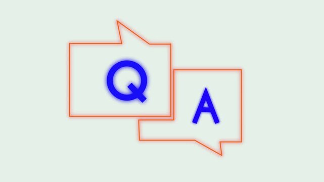 q and a question and answer animated session icon neon 4k screen Animated. Question and Answer the letters Q and A. Speech bubbles with Question and Answer icon isolated on black background. 4k video 