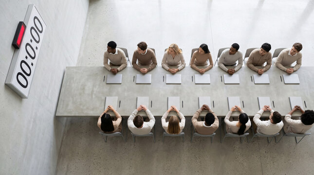 Personnes Assises En Cercle Pour Une R&eacute;union Collaborative