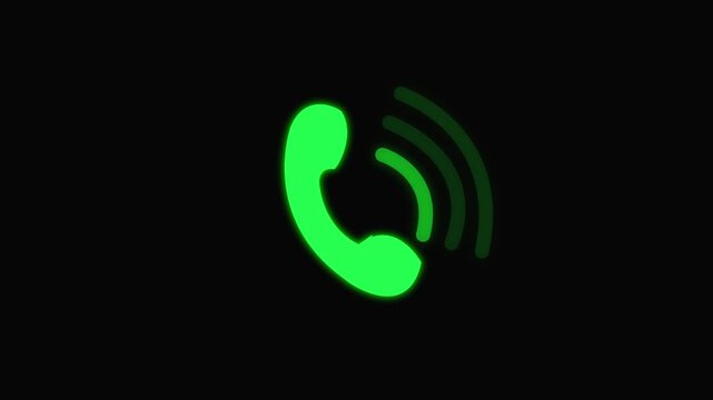 Incoming call icon animation on transparent background 4k.