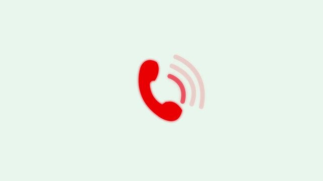 Incoming call icon animation on transparent background 4k.