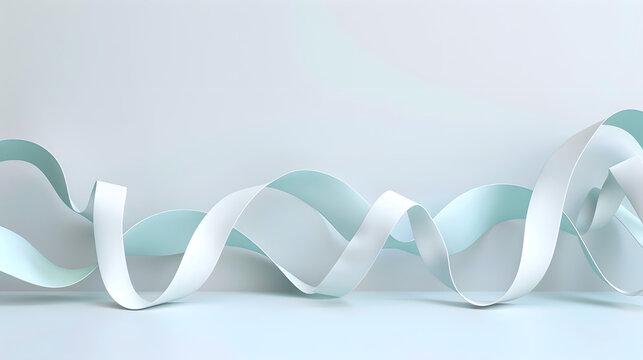 Dynamic matte white and cyan polymer ribbons re-routing seamlessly