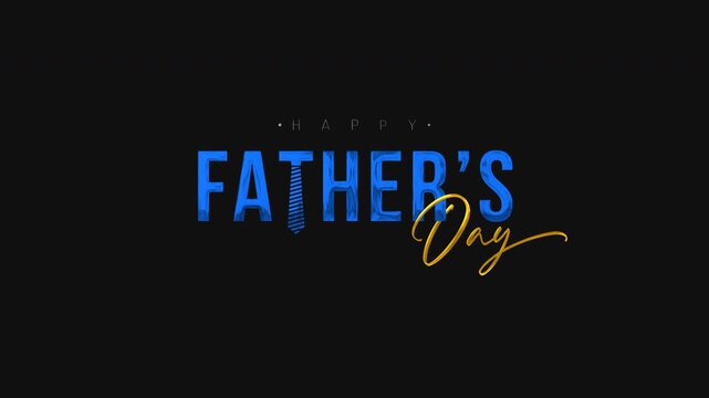 Blue and gold script lettering for holiday celebration, perfect for fathers day graphics. Festive and stylish graphic design for greeting cards or social media.