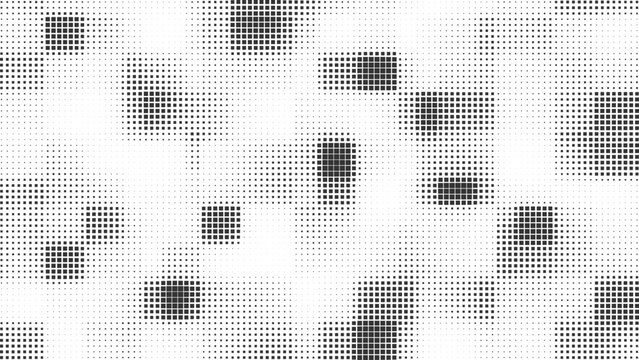 Monochrome Pixel Grid Texture, Abstract Geometric Square Mosaic Pattern With Random Block Composition, Modern Vector Background Design