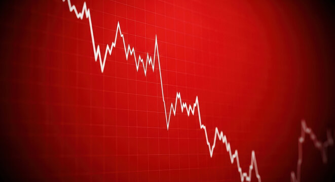 Stock Market Crash Chart Downward Trend. Economic Recession Bear Market Decline Graph. Finance Investment Loss Chart Data Diagram Background