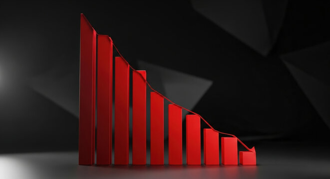 Stock Market Crash Chart Showing Economic Crisis Business Recession And Financial Downturn Investment Loss With Downward Trend Bar Graph