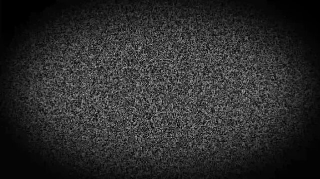 Vignette Static Noise TV snow or noise concept, no signal concept. Tv screen noise glitch effect. Bad Tv Signal animation and TV static.
