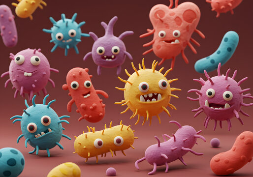 Cartoon bacteria illustration