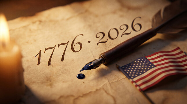 USA Anniversary, 1776 to 2026 American Independence Historic Celebration Concept, Patriotic Heritage, Freedom and National Pride Background