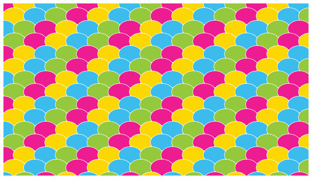 Colorful fish scale pattern abstract background in vibrant colors.