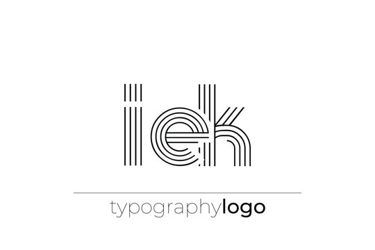 IEK modern geometric typography logo
