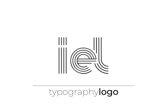 IEL modern geometric typography logo
