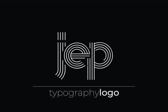 JEP modern geometric typography logo