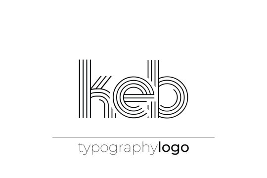 KEB modern geometric typography logo