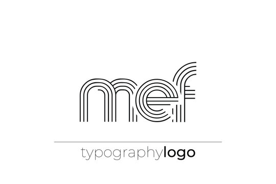 MEF modern geometric typography logo